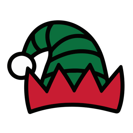 santa claus hat with crown vector illustartion graphic designのイラスト素材