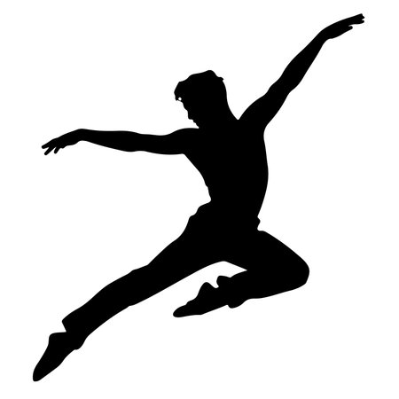 Vector silhouette of ballerina on white background. Ballet dancer.のイラスト素材