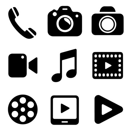 Camera Icon Set Isolated on White Background. Vector Illustration.のイラスト素材