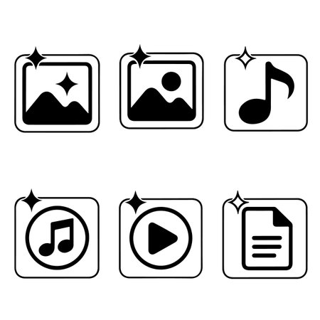 music icon set vector sign symbol for web site design and mobile appのイラスト素材