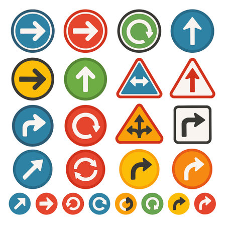 Set of road signs. Vector illustration in flat design. Eps 10のイラスト素材