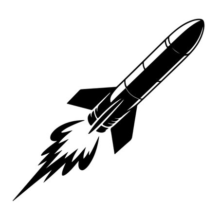 Rocket icon on a white background. Vector illustration for your design.のイラスト素材