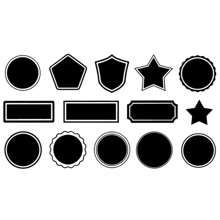 Set of black and white badges and labels. Vector Illustration.のイラスト素材