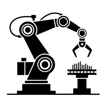 Robotic arm icon. Simple illustration of robotic arm vector icon for webのイラスト素材
