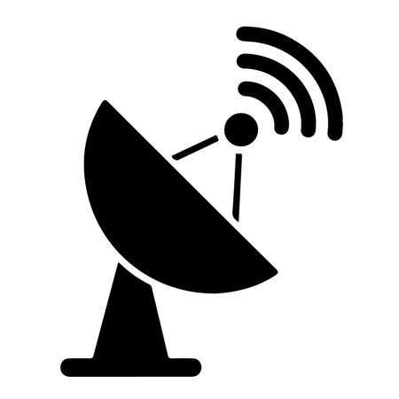 Satellite dish icon. Simple illustration of satellite dish vector icon for webのイラスト素材