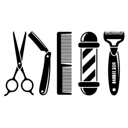 Set of hairdresser tools on white background. Vector illustration.のイラスト素材
