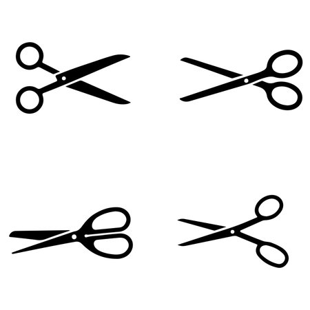Scissors icon set. Simple illustration of scissors vector icons for webのイラスト素材