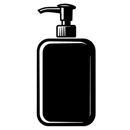 Hand sanitizer icon. Black and white illustration of hand sanitizer icon for web designのイラスト素材