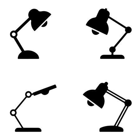 Desk lamp icon set vector sign symbol for web site and mobile appのイラスト素材