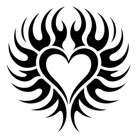 Tribal heart tattoo icon. Simple illustration of tribal heart tattoo vector icon for webのイラスト素材