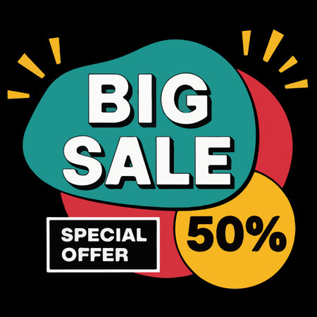 Big sale banner design template, Big sale special offer up to 50% off. Vector illustration.のイラスト素材