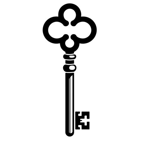 Key icon on a white background. Vector illustration, flat design.のイラスト素材