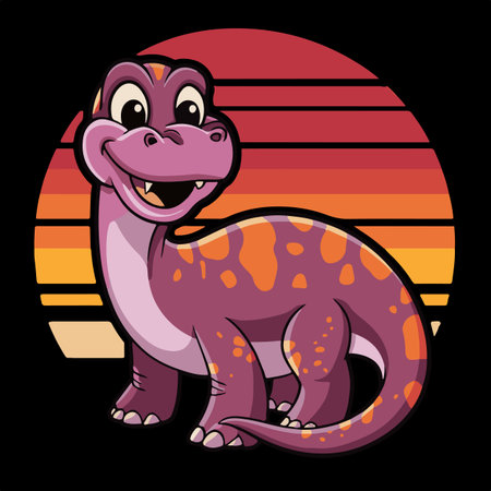Cute dinosaur cartoon vector illustration for t-shirt design or print.のイラスト素材
