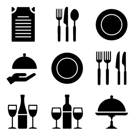 Restaurant Icons Set. Vector Illustration Isolated On White Backgroundのイラスト素材
