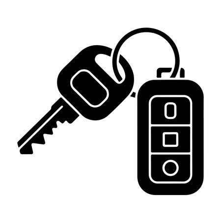 car key with remote control icon vector illustration graphic design in black and whiteのイラスト素材