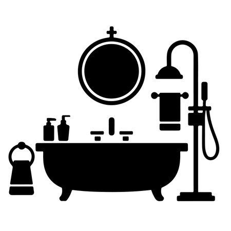 Bathroom interior icon. Simple illustration of bathroom interior vector icon for webのイラスト素材