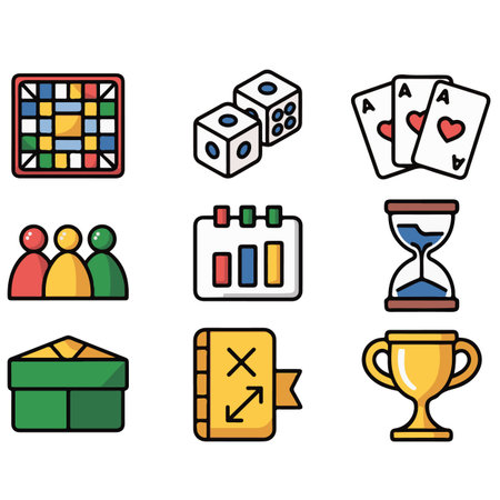 casino games icon set design, vector illustration eps10 graphicのイラスト素材