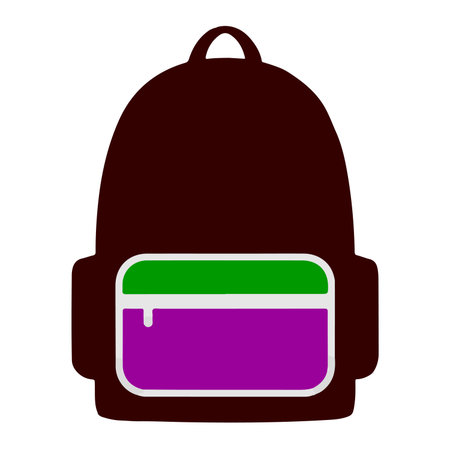 Backpack flat icon. Vector colorful illustration on a white background.のイラスト素材