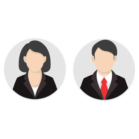Businessman and businesswoman icon. Flat design. Vector illustration.のイラスト素材