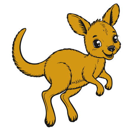 Kangaroo cartoon. Vector illustration of a kangaroo.のイラスト素材
