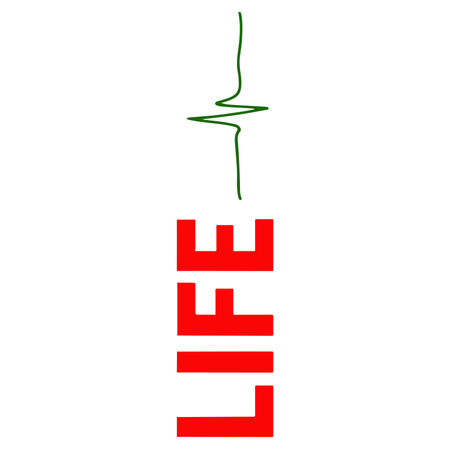 Vector illustration of a red and white three-dimensional inscription LOVE on a white backgroundのイラスト素材