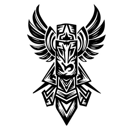 Tribal Tattoo. Vector illustration ready for vinyl cutting.のイラスト素材