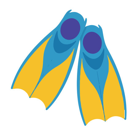 flippers for diving icon image vector illustration design  blue and yellowのイラスト素材