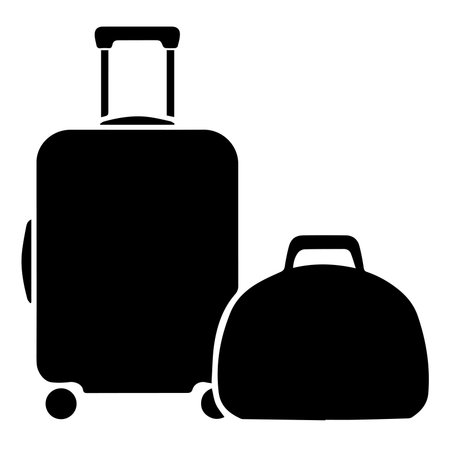 Suitcase and bag icon. Simple illustration of suitcase and bag vector icon for webのイラスト素材