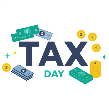 Tax Day Background Vector Illustration. Suitable for greeting card, poster and banner.のイラスト素材