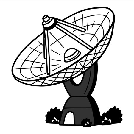 Satellite dish isolated on a white background. Vector illustration for your designのイラスト素材