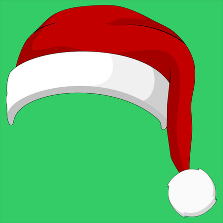 Santa Claus red hat on a green background. Vector illustration EPS 10のイラスト素材