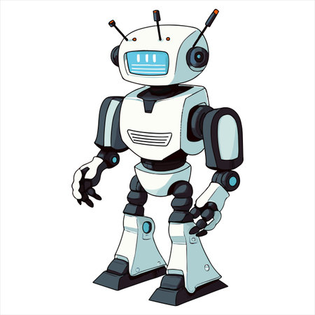 illustration of a robot on a white background. Vector illustration.のイラスト素材