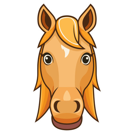 Horse head isolated on white background. Vector illustration in cartoon style.のイラスト素材