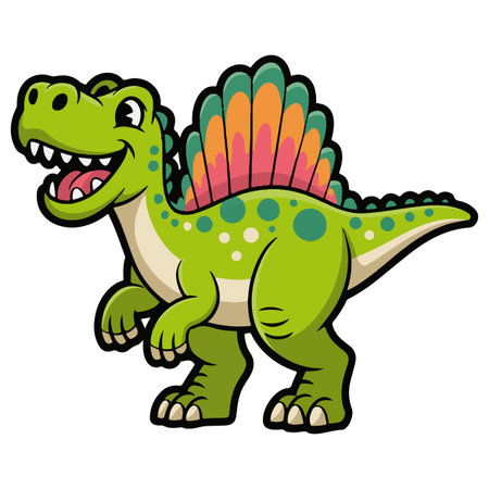 Cute cartoon dinosaur on white background. Vector illustration for your designのイラスト素材