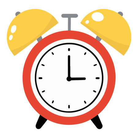 Alarm clock icon. Flat illustration of alarm clock icon for web designのイラスト素材