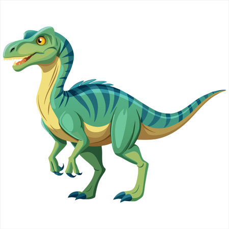 Cute dinosaur isolated on a white background. Cartoon style. Vector illustration.のイラスト素材