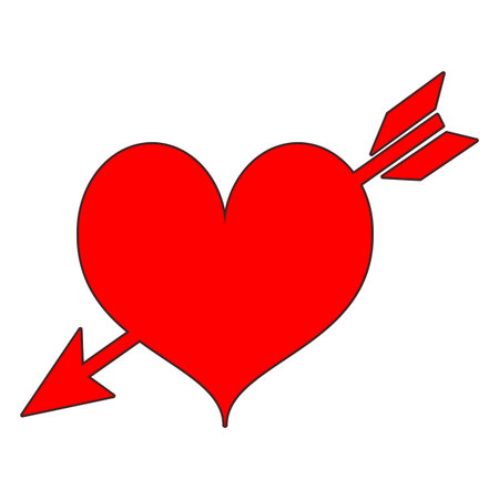 Heart and arrow icon. Flat illustration of heart and arrow icon for web designのイラスト素材
