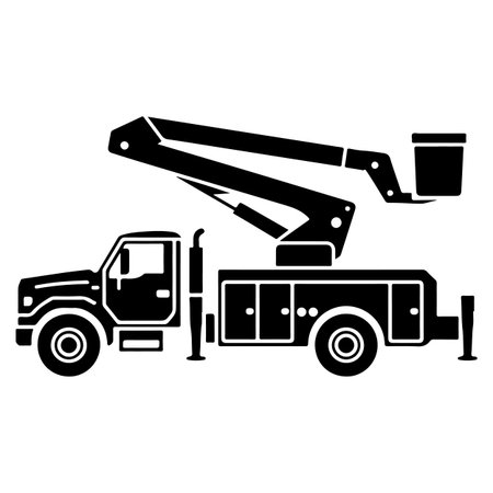 Crane truck icon. Simple illustration of crane truck vector icon for webのイラスト素材