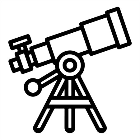 Telescope icon. Outline telescope vector icon for web design isolated on white background