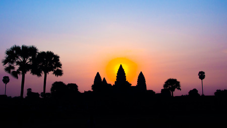 Sunrise at Angkor Watの写真素材