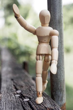 Wood man standの写真素材
