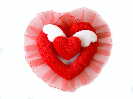 Flying soft red heart