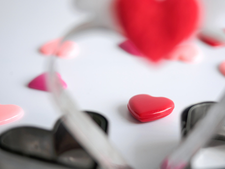 Soft red heartの写真素材