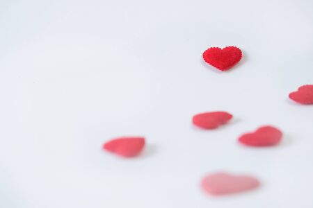 Soft red heart on white backgroundの写真素材