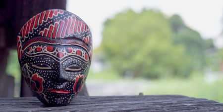 Close up of wood maskの写真素材