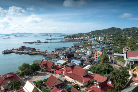 A seaside village on an island in Thailandの写真素材