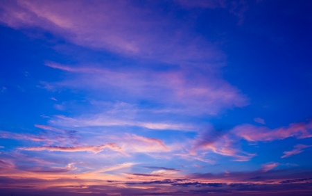 View on clouds in setting sun の写真素材