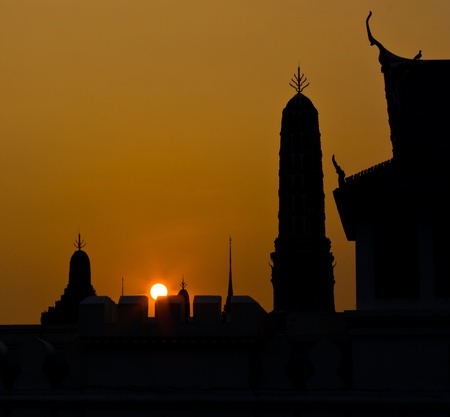 Silhouette of  Wat Phra kaewの写真素材