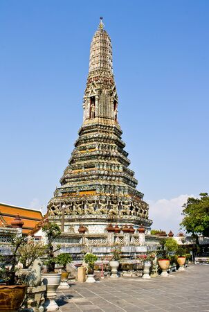 The ancient temple at wat arun, bangkok - thailand のeditorial素材