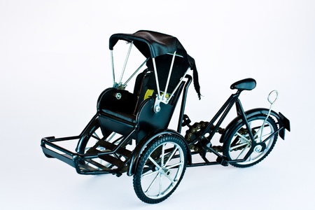 Becak, rickshaw, pedicab isolated on white background の写真素材